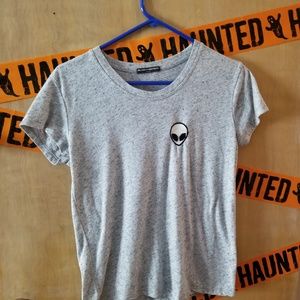 Brandy Melville Alien Head Baby Tee